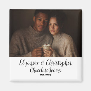 Chocolate Lovers Couple Established Photo Gift Magnet