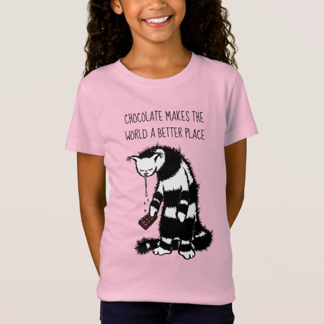 Chocolate makes the world a better place girl T-Shirt (Front)