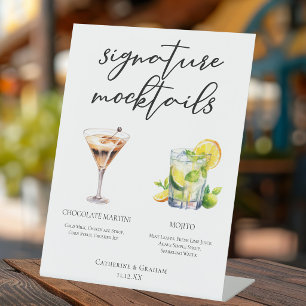 Chocolate Martini Virgin Mojito Mocktails Menu Pedestal Sign