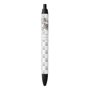 Chocolate Merle Long Coat Chihuahua Dog & Name Black Ink Pen