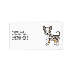 Chocolate Merle Smooth Coat Chihuahua Cute Dog Label