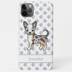 Chocolate Merle Smooth Coat Chihuahua Dog & Name Case-Mate iPhone Case