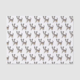 Chocolate Merle Smooth Coat Chihuahua Dog Pattern Tissue Paper