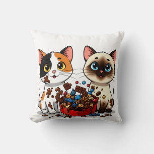 Chocolate Mess Cats Cushion