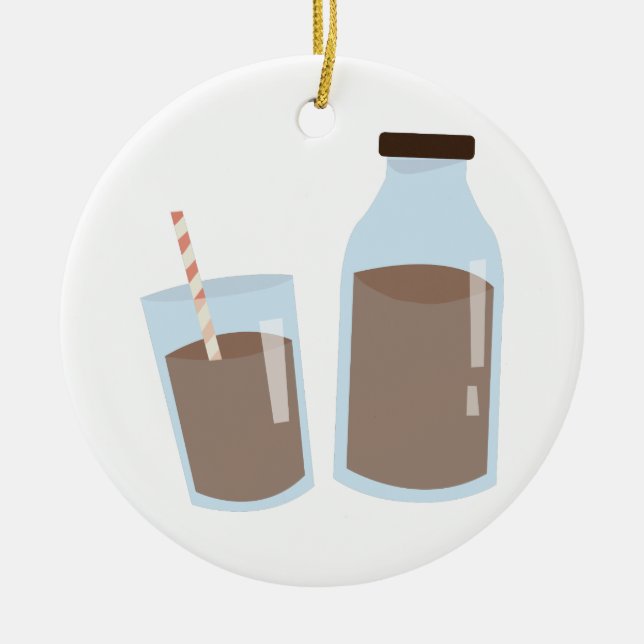 Chocolate Milk Ceramic Tree Decoration (Front)