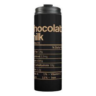 Chocolate Milk Nutrition Facts Funny Thanksgiving  Thermal Tumbler