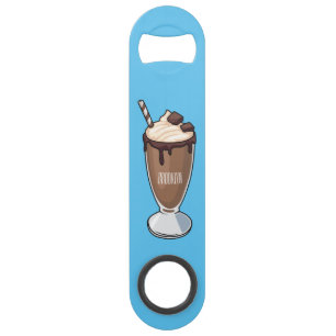 Chocolate milkshake cartoon illustration