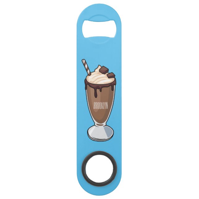 Chocolate milkshake cartoon illustration  (Front)