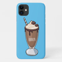Chocolate milkshake cartoon illustration 