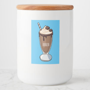 Chocolate milkshake cartoon illustration food label