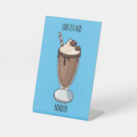 Chocolate milkshake cartoon illustration