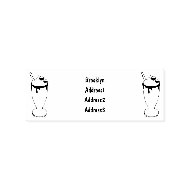 Chocolate milkshake cartoon illustration rubber stamp (Imprint)
