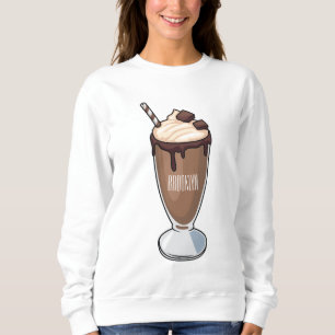 Chocolate milkshake cartoon illustration sweatshirt