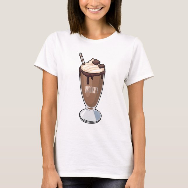 Chocolate milkshake cartoon illustration  T-Shirt (Front)