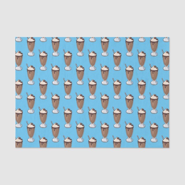 Chocolate milkshake cartoon illustration tissue paper (Front)