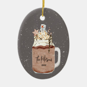 Chocolate Milkshake Christmas Holiday Ceramic Orna Tree Decoration