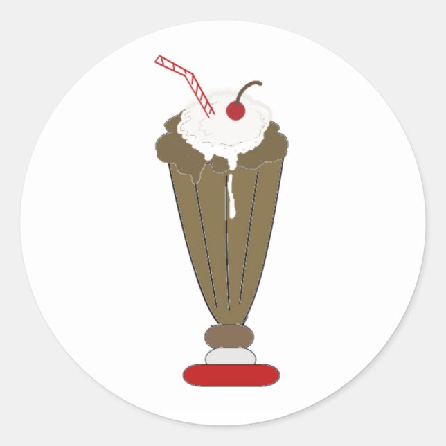 Chocolate Milkshake Classic Round Sticker (Front)