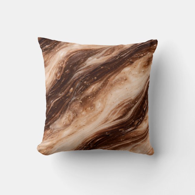 Chocolate Milkshake Marble Texture Cushion (Front)