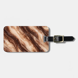 Chocolate Milkshake Marble Texture Luggage Tag