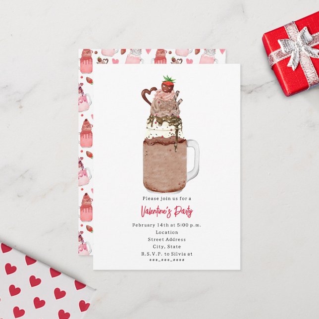 Chocolate Milkshake Valentine's Party Invite (Creator Uploaded)