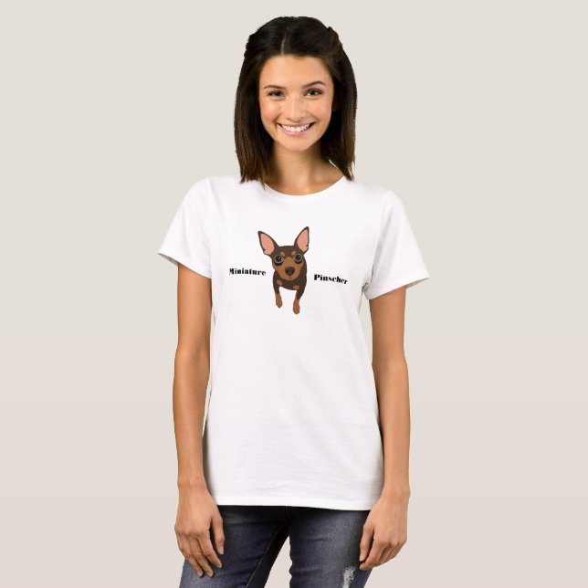 Chocolate Min Pin Miniature Pinscher T-shirt (Front Full)
