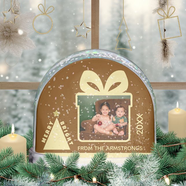 Chocolate Minimalist Tree Gift Box Photo Keepsake Snowglobe (Chocolate Minimalist Tree Gift Box Photo Keepsake Snow Globe ©Susanne Sachers - Sunny Mind 🌞)