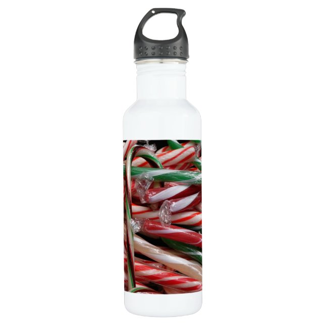 Chocolate Mint Candy Canes Holiday Festive 710 Ml Water Bottle (Front)