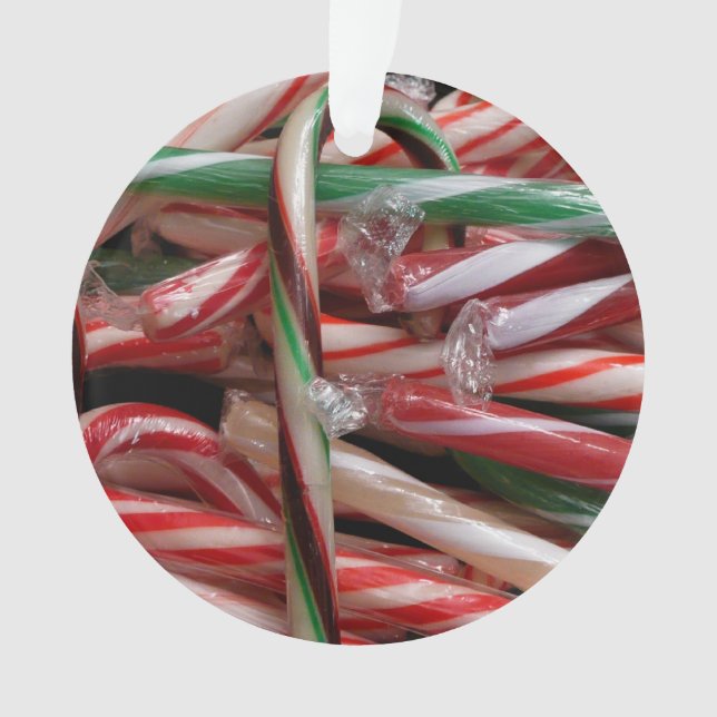 Chocolate Mint Candy Canes Holiday Festive Ornament (Front)