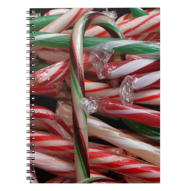 Chocolate Mint Candy Canes Holiday Festive Spiral Notebook (Front)
