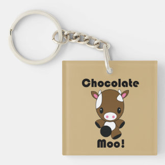 Chocolate Moo Kawaii Cow Key Ring