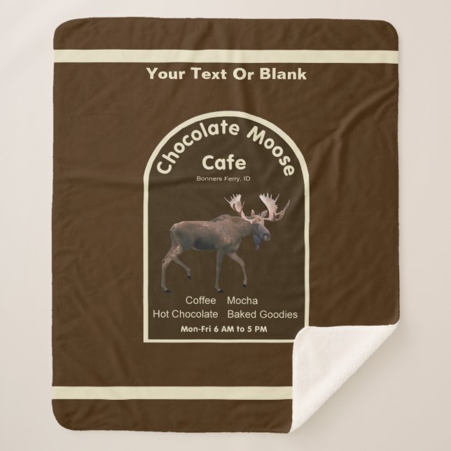 Chocolate Moose Cafe Sherpa Blanket (Front)