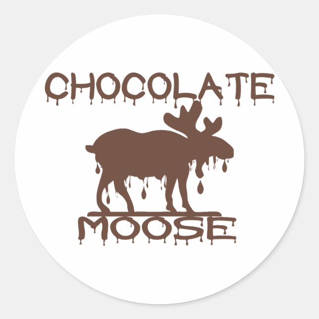 Chocolate Moose Classic Round Sticker (Front)
