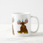 Chocolate Moose with Candles Coffee Mug<br><div class="desc">Make mine chocolate for Chanukah ...  moose with candles on his antlers is ready to celebrate birthday,  Hanukkah or coffee break.</div>