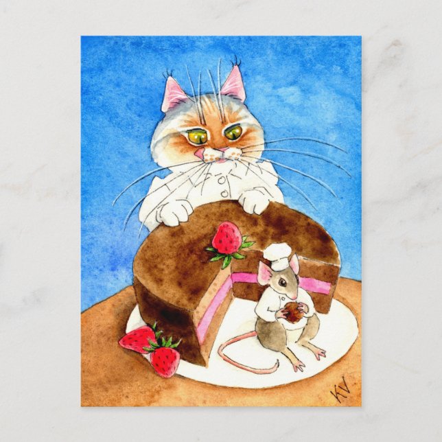 Chocolate Mouse Cake Postcard (Front)