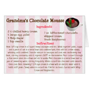 Chocolate Mousse Recipe Card