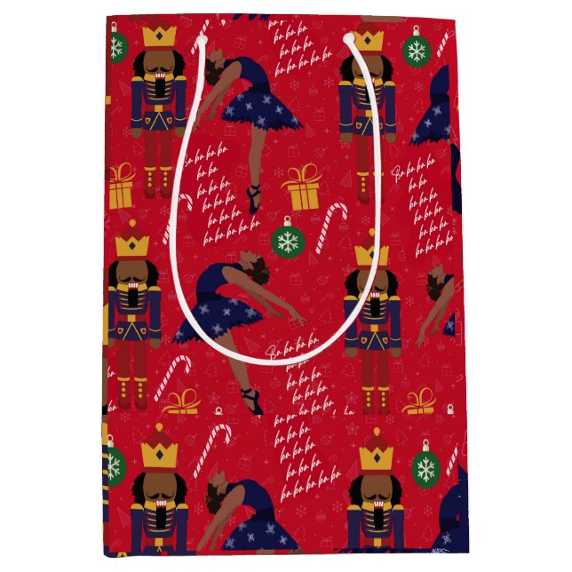 Chocolate Nutcracker Gift Wrap  Medium Gift Bag (Front)