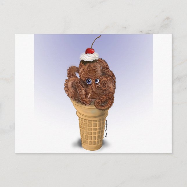 Chocolate Octopus Ice Cream Postcard (Front)