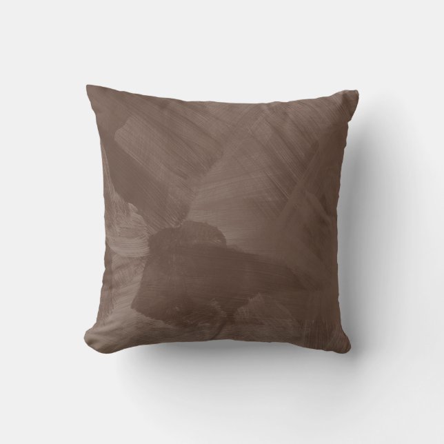 Chocolate Paintbrush Strokes Pillow (Front)
