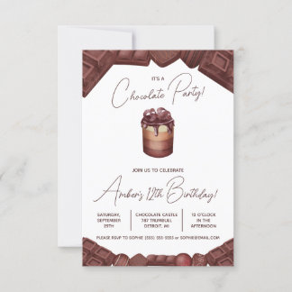 Chocolate Party, Death by Chocolate Birthday Party Invitation