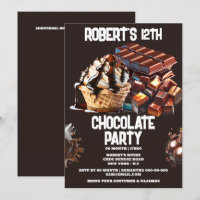 Chocolate party ice cream waffle sundae dessert