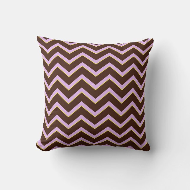 Chocolate Pastels Chevron 21-Square Throw Pillow (Front)