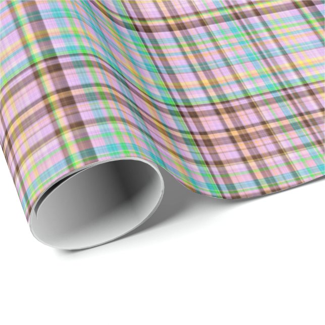 Chocolate Pastels Plaid 05-Gift Wrapping Paper (Roll Corner)