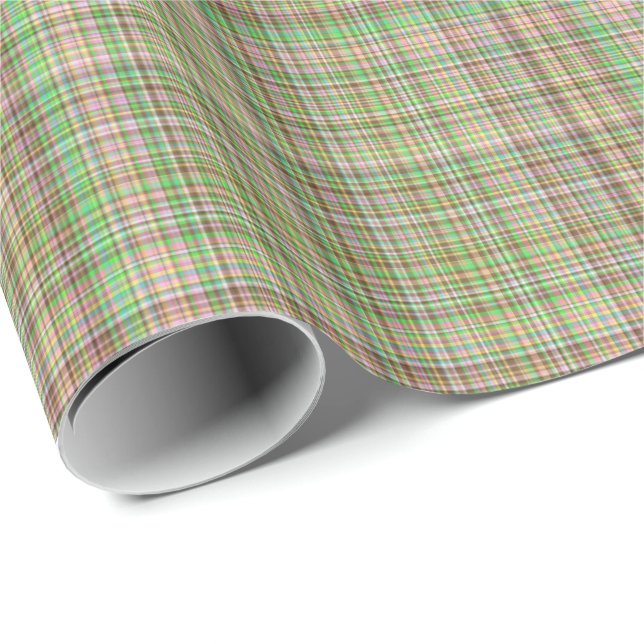 Chocolate Pastels Plaid 06-Gift Wrapping Paper (Roll Corner)