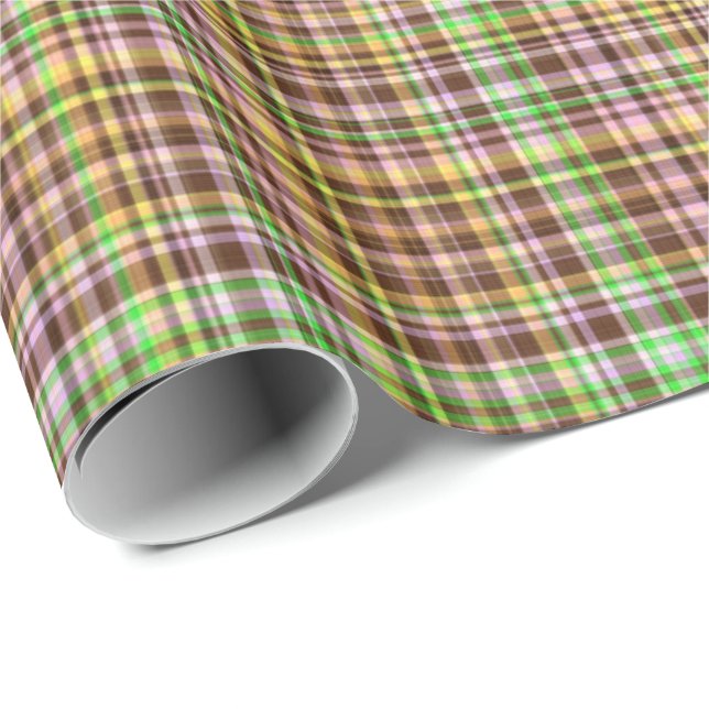 Chocolate Pastels Plaid 09-Gift Wrapping Paper (Roll Corner)