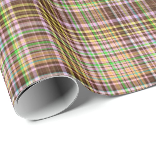Chocolate Pastels Plaid 10-Gift Wrapping Paper (Roll Corner)
