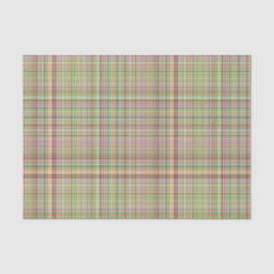 Chocolate Pastels Plaid 14-TISSUE WRAP PAPER