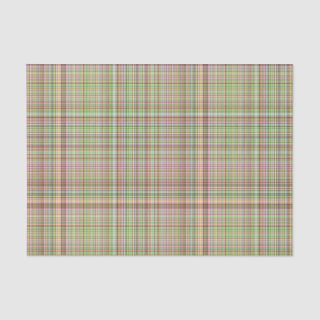 Chocolate Pastels Plaid 14-TISSUE WRAP PAPER (Front)