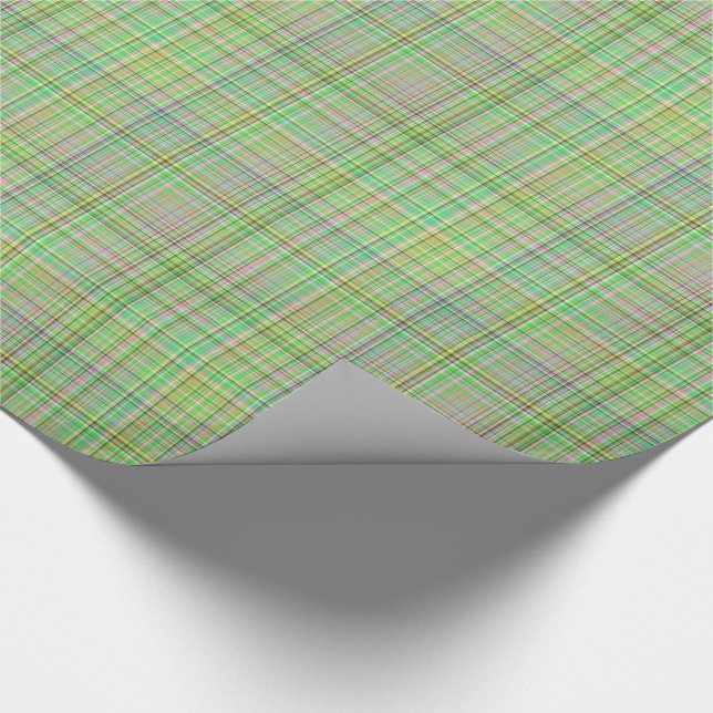Chocolate Pastels Plaid 17-Gift Wrapping Paper (Corner)