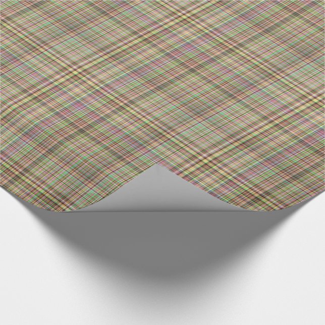 Chocolate Pastels Plaid 18-Gift Wrapping Paper (Corner)