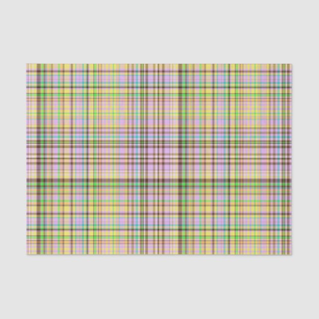 Chocolate Pastels Plaid 19-TISSUE WRAP PAPER (Front)